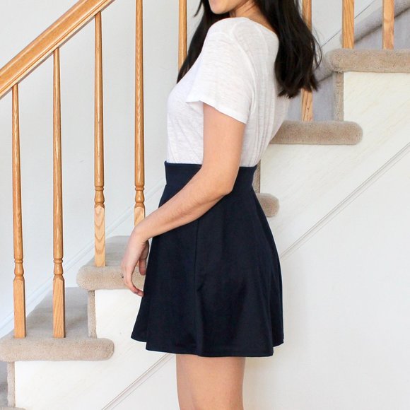 Charlotte Russe Navy Blue A-line Skirt - Picture 4 of 4